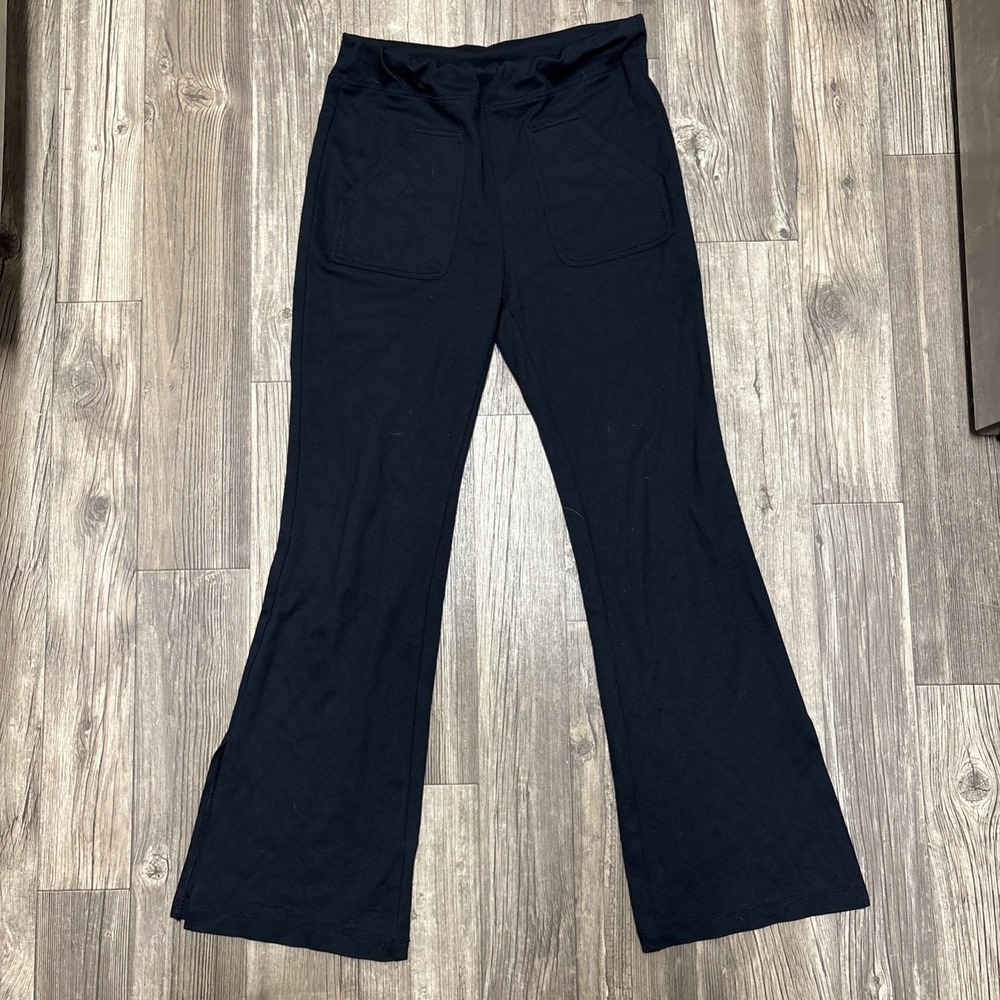 Maeve by Anthropologie Eve Ponte Stretch Flare Leg Pants Black Small Academia